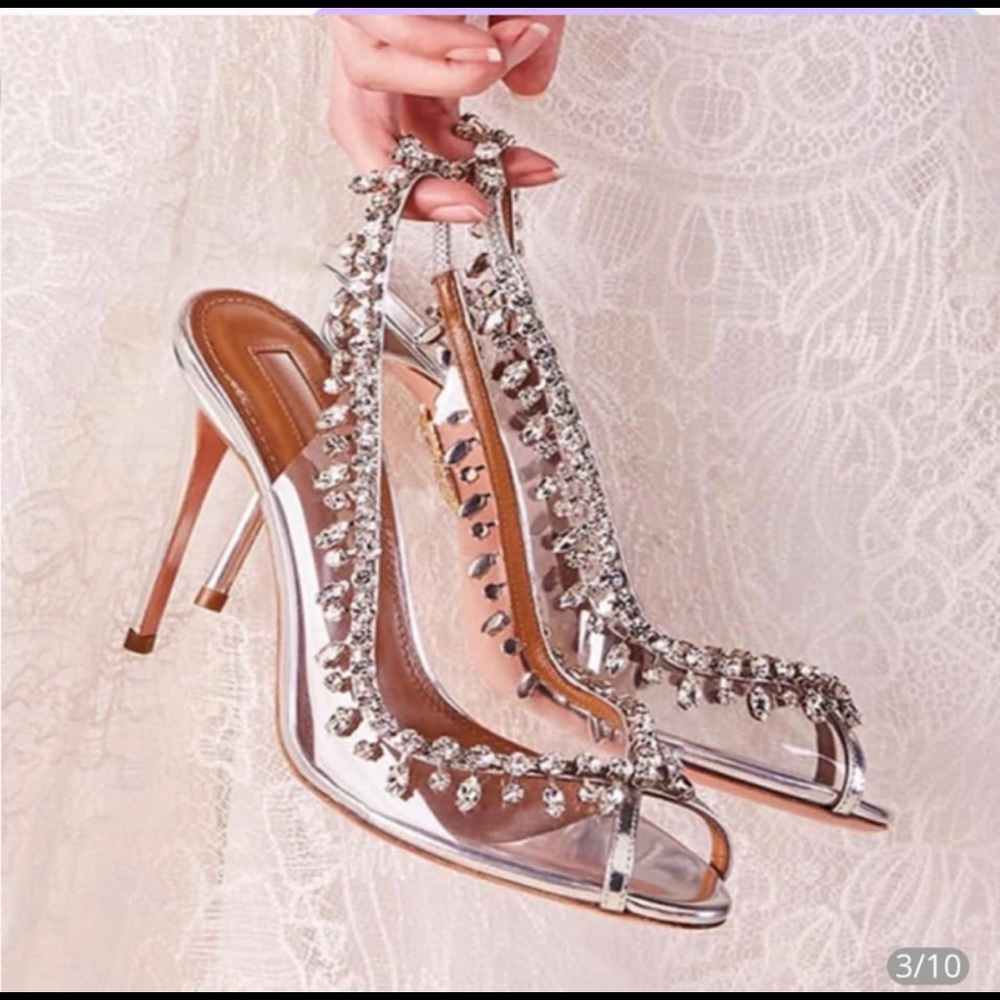 Rhinestone stiletto heel
